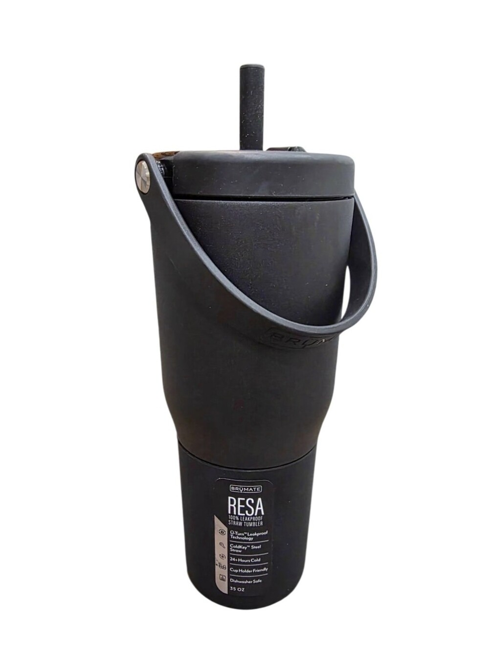 New BrüMate Resa 35 oz Black Matte Leakproof Straw Tumbler with Handle